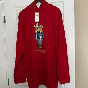 Polo by Ralph Lauren Red Hoodie with Bear Design